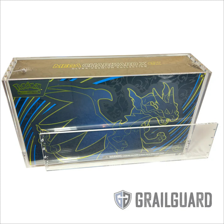 Pokémon Mega Charizard X UPC Acrylic Display Case acrylic display case for sealed Pokémon products