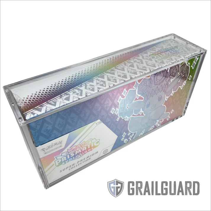 Pokémon Prismatic Evolutions SPC Acrylic Display Case acrylic display case for sealed Pokémon products